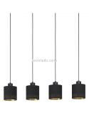 Lámpara de techo LED negra Esteperra 4xE27 | Lámpara de techo acero de Eglo Iluminación | LeonLeds Iluminación