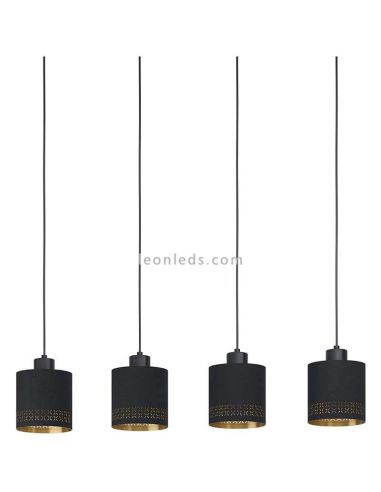 Lámpara de techo LED negra Esteperra 4xE27 | Lámpara de techo acero de Eglo Iluminación | LeonLeds Iluminación