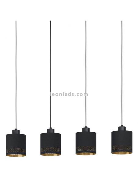 Lámpara de techo LED negra Esteperra 4xE27 | Lámpara de techo acero de Eglo Iluminación | LeonLeds Iluminación