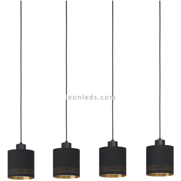 Lámpara de techo LED negra Esteperra 4xE27 | Lámpara de techo acero de Eglo Iluminación | LeonLeds Iluminación