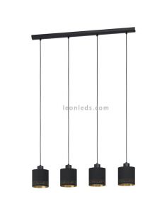 Luminária de teto LED preta Esteperra 4xE27 | Luminária de teto vintage da Eglo Iluminación | Leon Iluminação LED