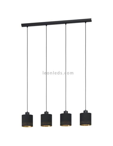Lámpara de techo LED negra Esteperra 4xE27 | Lámpara vintage de techo de Eglo Iluminación | LeonLeds Iluminación