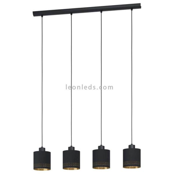 Lámpara de techo LED negra Esteperra 4xE27 | Lámpara vintage de techo de Eglo Iluminación | LeonLeds Iluminación