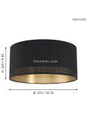 Plafón de techo LED negro Esteperra 47,5Cm 1xE27 | Lámpara de techo acero de Eglo Iluminación | LeonLeds Iluminación