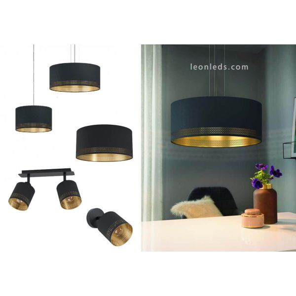 Aplique de pared LED negro Esteperra 1xE27 | Aplique de pared moderno de Eglo Iluminación | LeonLeds Iluminación