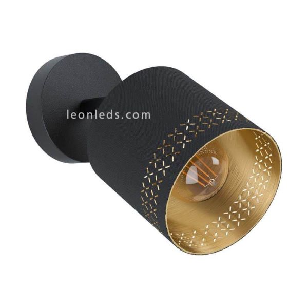 Aplique de pared LED negro Esteperra 1xE271xE27| Aplique vintage de techo de Eglo Iluminación | LeonLeds Iluminación