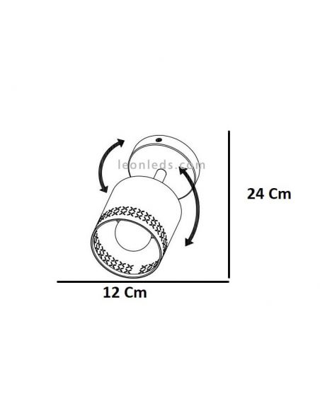 Aplique de pared LED negro Esteperra 1xE27 | Aplique de pared acero de Eglo Iluminación | LeonLeds Iluminación