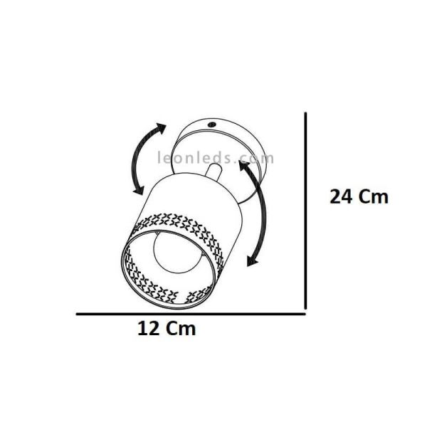 Applique murale LED noire Esteperra 1xE27 | Applique en acier de Eglo Iluminación | Éclairage LeonLeds