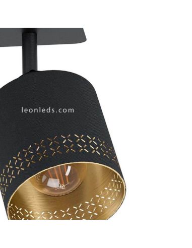 Regleta de techo LED negro Esteperra 2xE27 | Lámpara de techo moderno de Eglo Iluminación | LeonLeds Iluminación