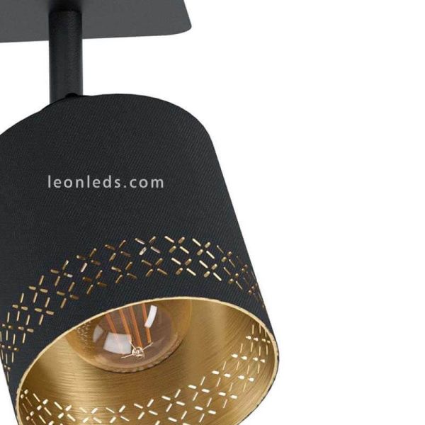 Regleta de techo LED moderna negra Esteperra 3xE27 | Lámpara de techo moderno de Eglo Iluminación | LeonLeds Iluminación