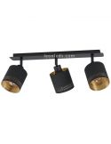 Regleta de techo LED moderna negra Esteperra 3xE27 | Plafón vintage de techo de Eglo Iluminación | LeonLeds Iluminación
