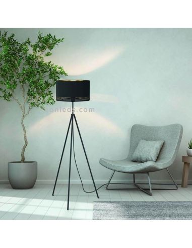 Lámpara de pie LED negra Esteperra 1xE27 | Lámpara de pie contemporánea de Eglo Iluminación | LeonLeds Iluminación