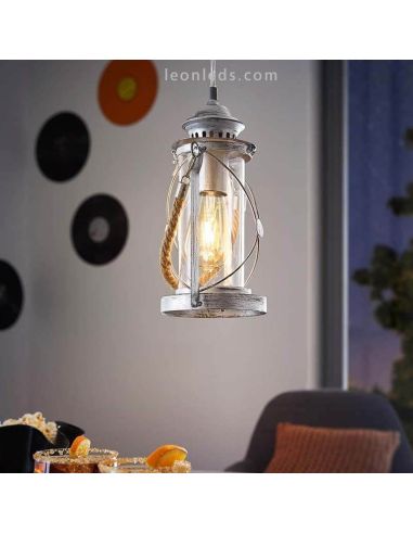 Lámpara de techo LED vintage Bradford 1xE27 | Lámpara de techo gris moderna de Eglo Iluminación | LeonLeds Iluminación