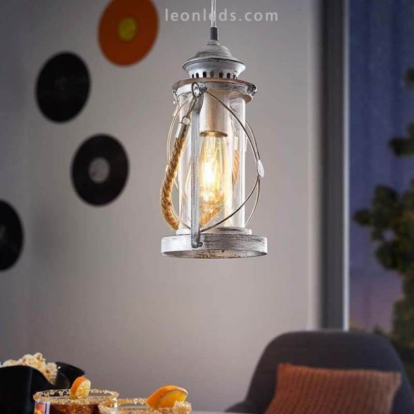 Lámpara de techo LED vintage Bradford 1xE27 | Lámpara de techo gris moderna de Eglo Iluminación | LeonLeds Iluminación