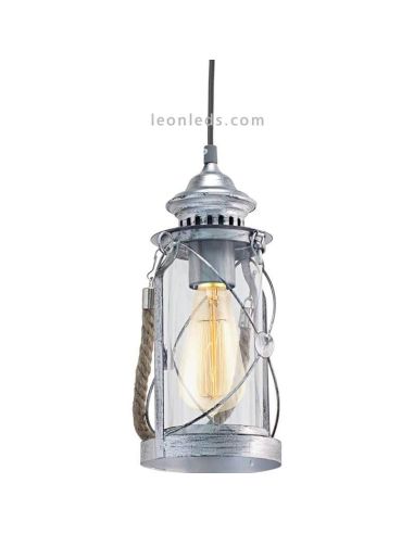 Lámpara de techo LED vintage Bradford 1xE27 | Lámpara de techo gris acero de Eglo Iluminación | LeonLeds Iluminación