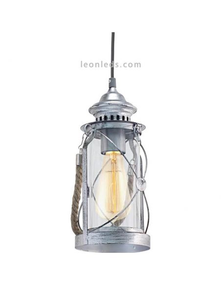 Plafonnier LED vintage Bradford 1xE27 | Plafonnier gris acier de Eglo Iluminación | Éclairage LeonLeds