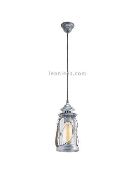 Lámpara de techo LED vintage Bradford 1xE277 | Lámpara vintage gris de Eglo Iluminación | LeonLeds Iluminación