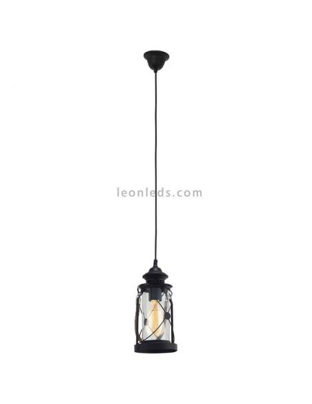 Plafonnier LED vintage Bradford 1xE277 | Plafonnier Vintage Noir de Eglo Iluminación | Éclairage LeonLeds