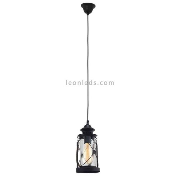 Luminária de teto LED vintage Bradford 1xE277 | Luminária de teto vintage preta da Eglo Iluminación | Leon Iluminação LED