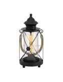 Farolillo de mesa LED vintage Bradford 1xE27 | Lámpara vintage negra de sobremesa de Eglo Iluminación | LeonLeds Iluminación