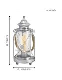 Lanterne de table LED vintage Bradford 1xE27 | Lampe de table rétro argent par Eglo Iluminación | Éclairage LeonLeds