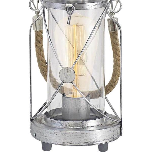 Lanterne de table LED vintage Bradford 1xE27 | Lampe de table industrielle grise de Eglo Iluminación | Éclairage LeonLeds