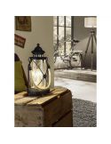 Farolillo de mesa LED vintage Bradford 1xE27 | Lámpara farola negra de sobremesa de Eglo Iluminación | LeonLeds Iluminación