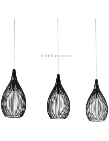 Lámpara de techo LED moderna Razoni 3xE27 | Lámpara minimalista negra de techo de Eglo Iluminación | LeonLeds Iluminación