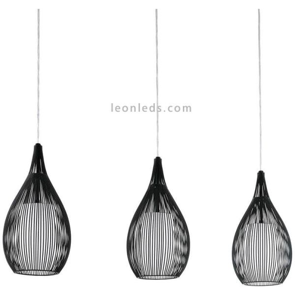 Lámpara de techo LED moderna Razoni 3xE27 | Lámpara minimalista negra de techo de Eglo Iluminación | LeonLeds Iluminación