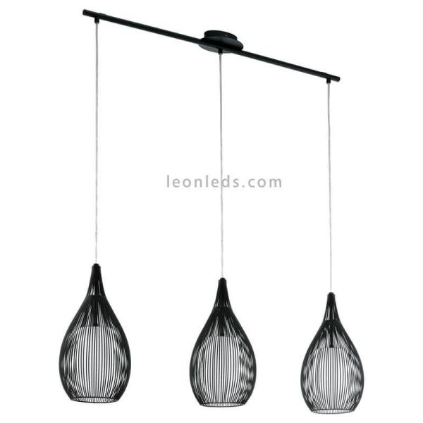 Lámpara de techo LED moderna Razoni 3xE27 | Lámpara contemporánea negra de techo de Eglo Iluminación | LeonLeds Iluminación