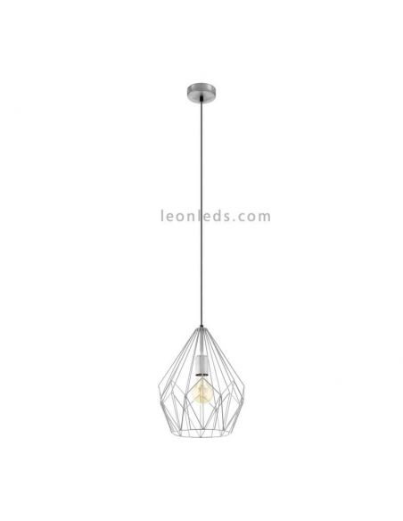 Lámpara de Techo vintage Carlton plateada 1XE27 | Lámpara vintage de techo de Eglo Lighting | LeonLeds Iluminación