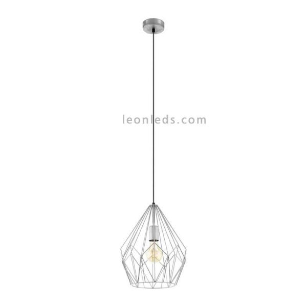 Lámpara de Techo vintage Carlton plateada 1XE27 | Lámpara vintage de techo de Eglo Lighting | LeonLeds Iluminación