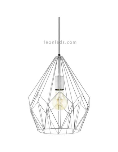 Lámpara de Techo vintage Carlton plateada 1XE27 | Lámpara retro de techo de Eglo Lighting | LeonLeds Iluminación