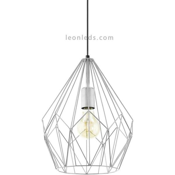 Lámpara de Techo vintage Carlton plateada 1XE27 | Lámpara retro de techo de Eglo Lighting | LeonLeds Iluminación