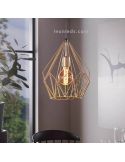 Lámpara de Techo vintage Carlton oro viejo 1XE27 | Lámpara metálica de techo de Eglo Lighting | LeonLeds Iluminación