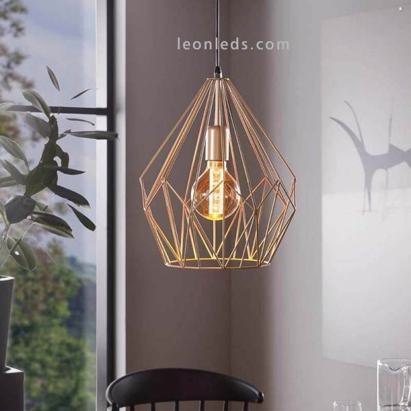 Lámpara de Techo vintage Carlton oro viejo 1XE27 | Lámpara metálica de techo de Eglo Lighting | LeonLeds Iluminación