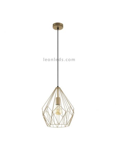 Lámpara de Techo vintage Carlton oro viejo 1XE27 | Lámpara vintage de techo de Eglo Lighting | LeonLeds Iluminación