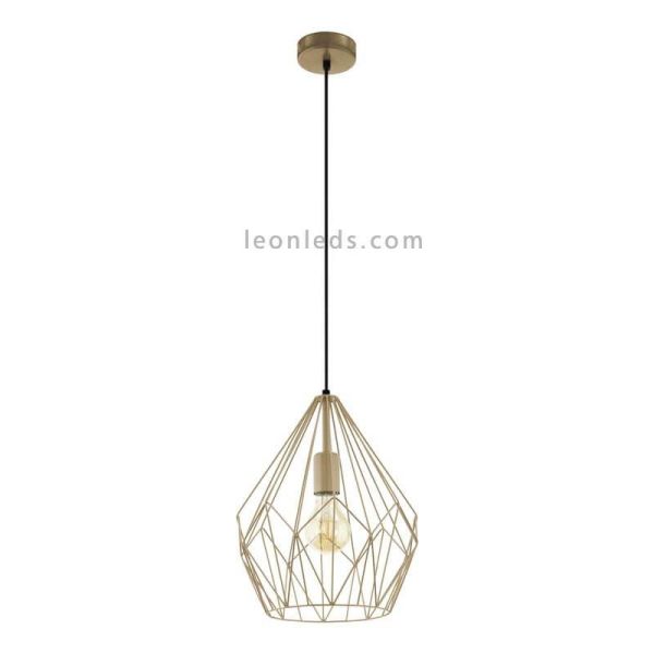 Lámpara de Techo vintage Carlton oro viejo 1XE27 | Lámpara vintage de techo de Eglo Lighting | LeonLeds Iluminación