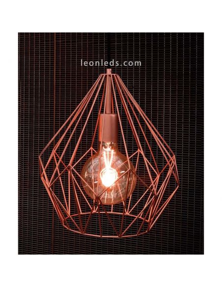 Lámpara de Techo vintage Carlton cobre 1XE27 | Lámpara metálica de techo de Eglo Lighting | LeonLeds Iluminación