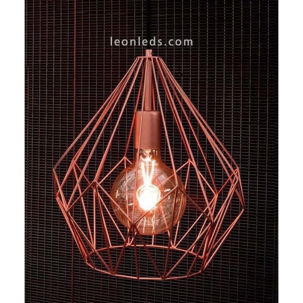 Lámpara de Techo vintage Carlton cobre 1XE27 | Lámpara metálica de techo de Eglo Lighting | LeonLeds Iluminación