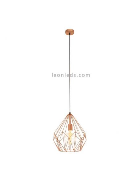 Lámpara de Techo vintage Carlton cobre 1XE27 | Lámpara vintage de techo de Eglo Lighting | LeonLeds Iluminación