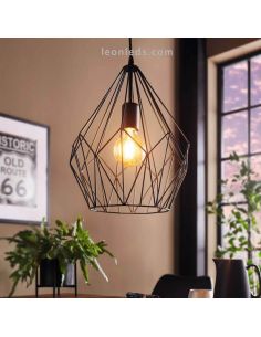 Lámpara de Techo vintage Carlton negra 1XE27 | Lámpara vintage de techo de Eglo Lighting | LeonLeds Iluminación 2