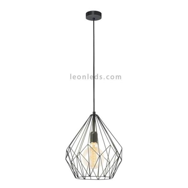 Lámpara de Techo vintage Carlton negra 1XE27 | Lámpara vintage de techo de Eglo Lighting | LeonLeds Iluminación