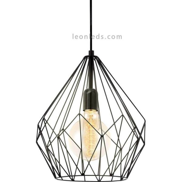 Lámpara de Techo vintage Carlton negra 1XE27 | Lámpara retro de techo de Eglo Lighting | LeonLeds Iluminación
