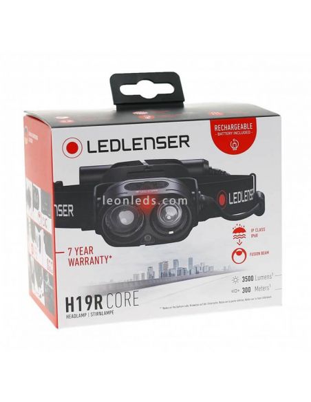 Puissant boîtier frontal LED H19R Core 3500Lm IP67 rechargeable et zoomable 502124 | Éclairage LeonLeds
