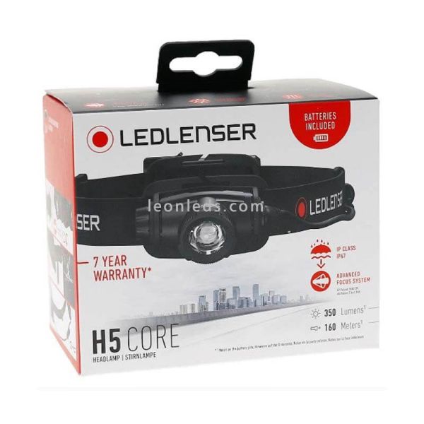 Frontal LED con zoom de pilas H5 Core 350Lm IP67 502193 LedLenser | LeonLeds