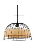 Lámpara de techo LED rattan Anwick 50Cm 1XE27 | Lámpara madera de Eglo Iluminación | LeonLeds Iluminación