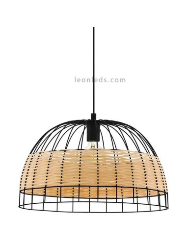 Lámpara de techo LED rattan Anwick 50Cm 1XE27 | Lámpara madera de Eglo Iluminación | LeonLeds Iluminación