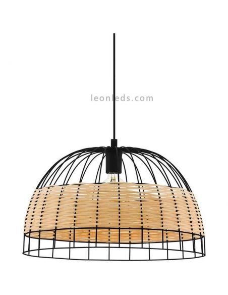 Lámpara de techo LED rattan Anwick 50Cm 1XE27 | Lámpara madera de Eglo Iluminación | LeonLeds Iluminación