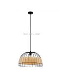 Lámpara de techo LED rattan Anwick 50Cm 1XE27 | Lámpara vintage de techo de Eglo Iluminación | LeonLeds Iluminación
